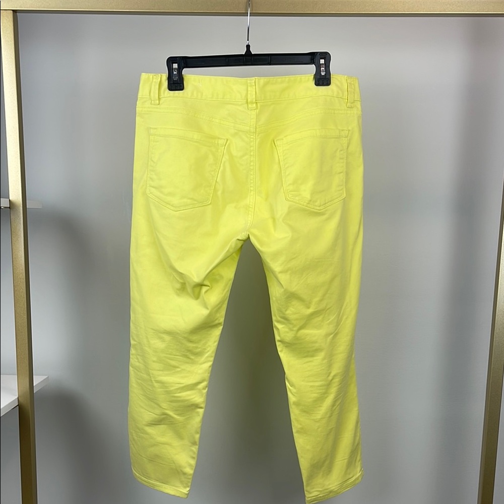 Ann Taylor Loft Bright Yellow Modern Crop Pants Ladies Size 10 - Picture 2 of 7
